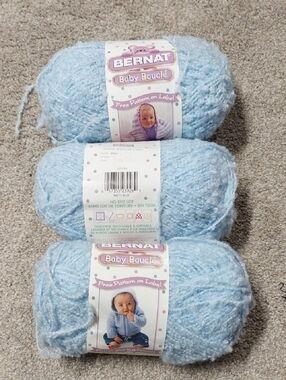 Bernat Baby Bouclé Soft Misty Blue Yarn - 3 Skeins